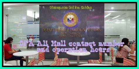 dfa ali mall operating hours|DFA Branches: A Complete List of Where to Get or Renew .
